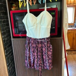 Lily Rose Elegant White Romper with design. NWOT